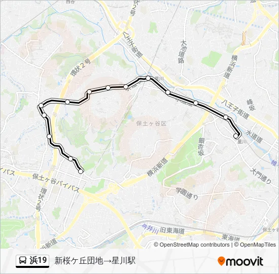 浜19 Bus Line Map