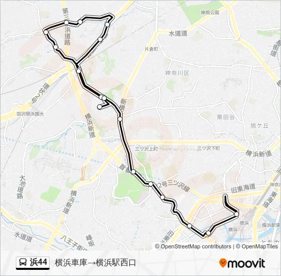 浜44 Bus Line Map