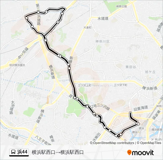 浜44 Bus Line Map