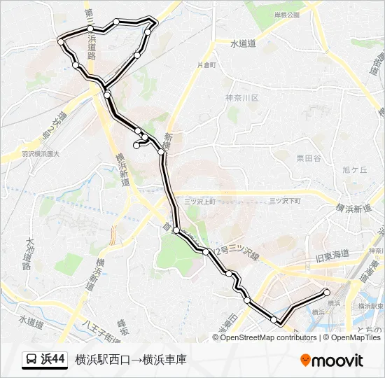 浜44 Bus Line Map