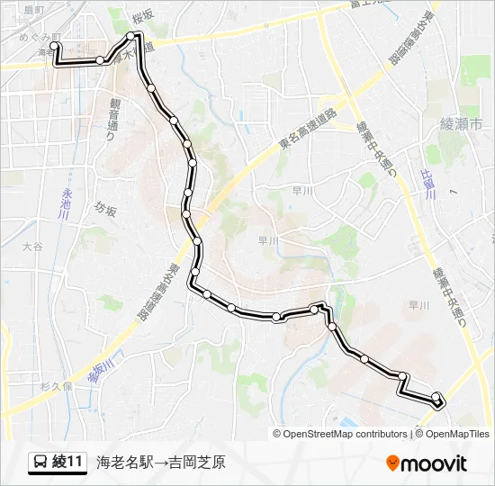 綾11 Bus Line Map