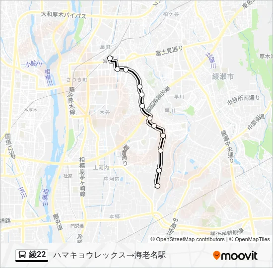 綾22 Bus Line Map
