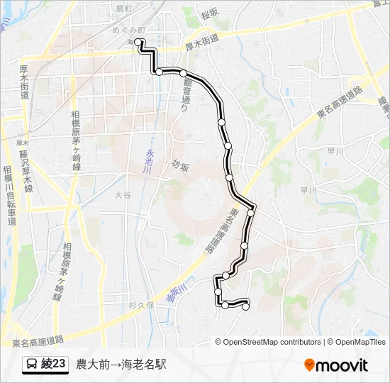 Aya 23 Bus Line Map