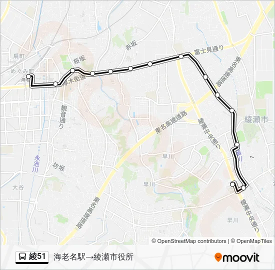綾51 Bus Line Map
