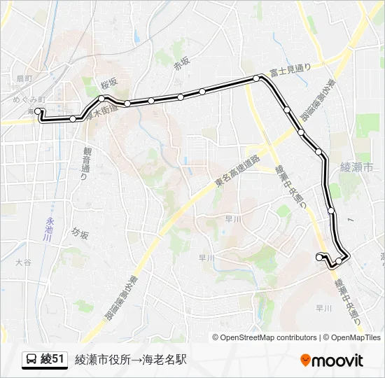 綾51 Bus Line Map
