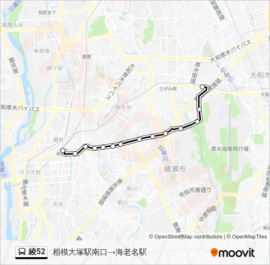 綾52 Bus Line Map