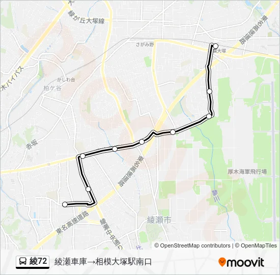 綾72 Bus Line Map