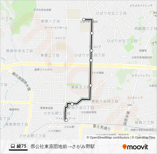綾75 Bus Line Map