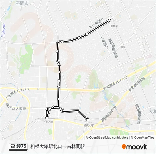 Aya 75 Bus Line Map