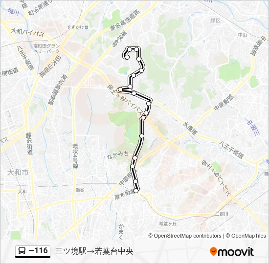 ―116 バスの路線図