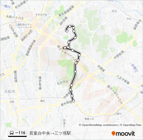 ―116 バスの路線図