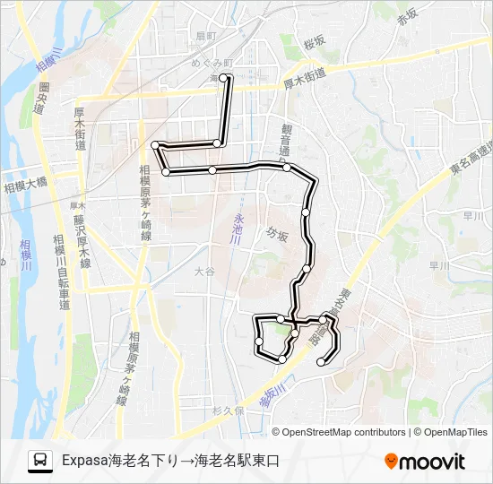 ◆海駅東口～大谷～EXPASA海老名下り Bus Line Map
