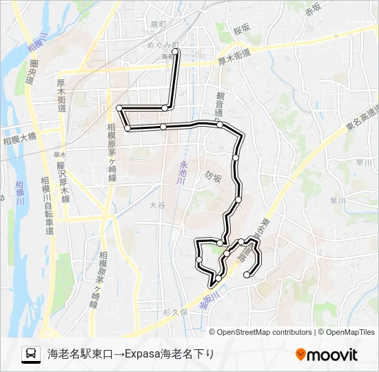 ◆海駅東口～大谷～EXPASA海老名下り Bus Line Map