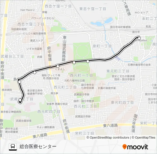 寺８８ バスの路線図