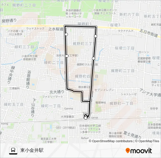 東０２ バスの路線図