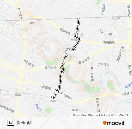 Sugimaru Keyaki Line Bus Line Map