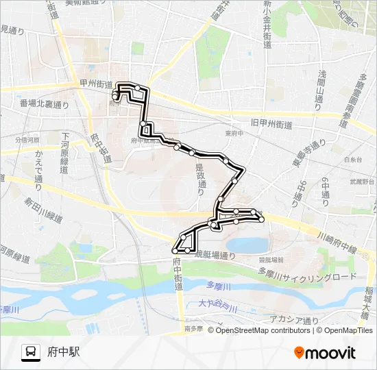 ちゅうバス 是政循環 Bus Line Map