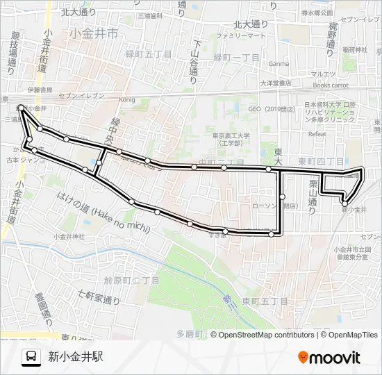 COCOバス 中町循環 バスの路線図