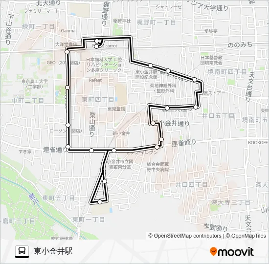 COCOバス 東町循環 バスの路線図