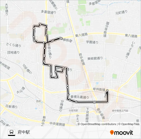 ちゅうバス 北山町循環 Bus Line Map