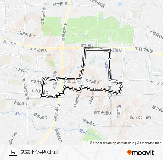 COCOバス 北東部循環 バスの路線図