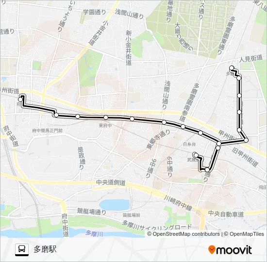 ちゅうバス 朝日町ルート バスの路線図