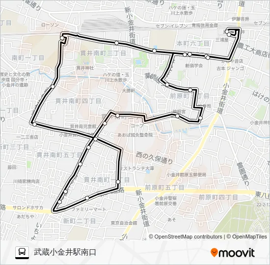 COCOバス 貫井前原循環 バスの路線図