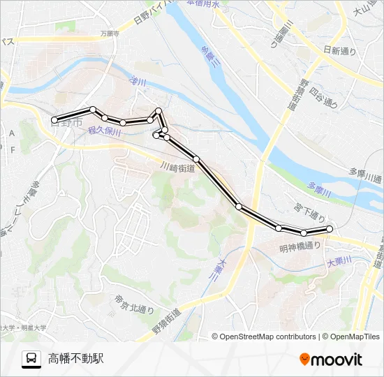 日野市ミニバス Ｏ 落川路線 バスの路線図