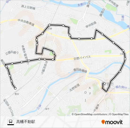 日野市ミニバス Ｓ 市内路線 Bus Line Map