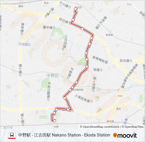 中12-2 bus Line Map