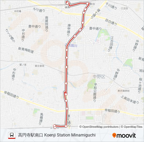 高60ー1 bus Line Map