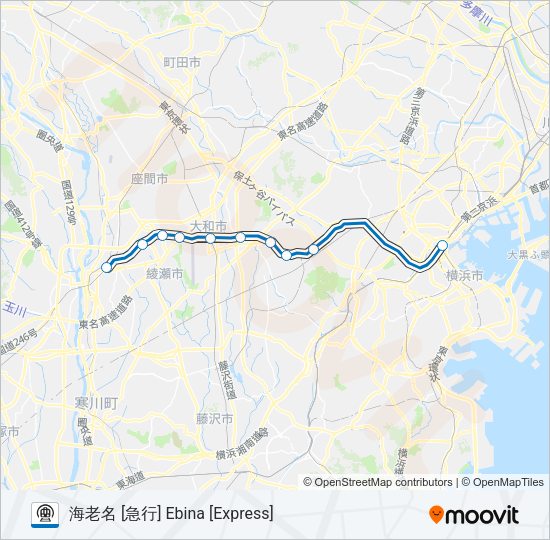 相鉄本線 SOTETSU MAIN LINE Metro Line Map