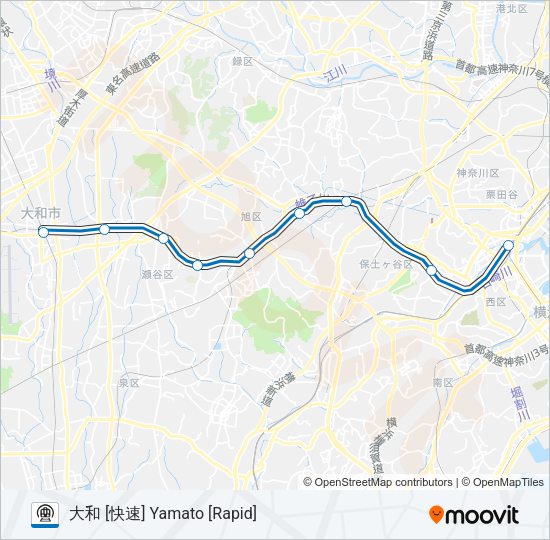 相鉄本線 SOTETSU MAIN LINE Metro Line Map