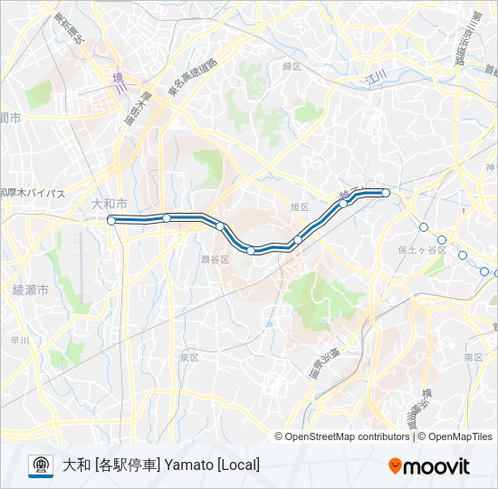 相鉄本線 SOTETSU MAIN LINE Metro Line Map