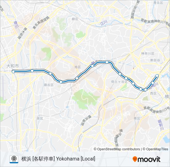 相鉄本線 SOTETSU MAIN LINE Metro Line Map