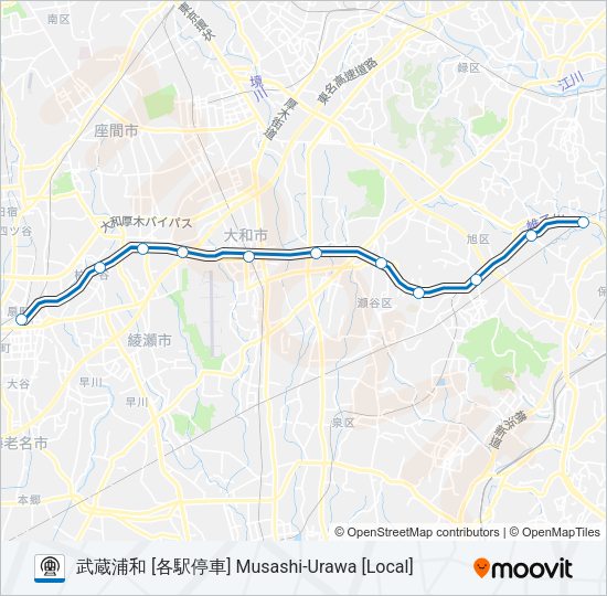 相鉄本線 SOTETSU MAIN LINE Metro Line Map