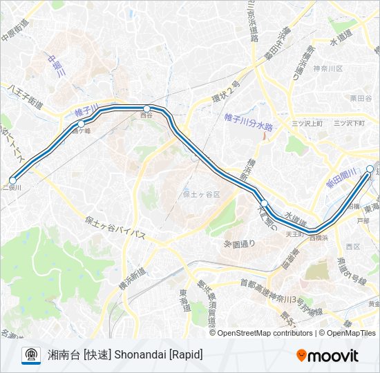 相鉄本線 SOTETSU MAIN LINE Metro Line Map