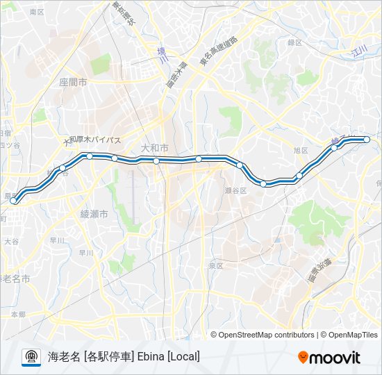 相鉄本線 SOTETSU MAIN LINE Metro Line Map