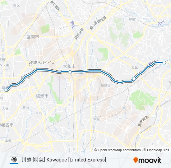 相鉄本線 SOTETSU MAIN LINE Metro Line Map