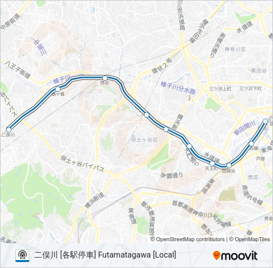 相鉄本線 SOTETSU MAIN LINE Metro Line Map