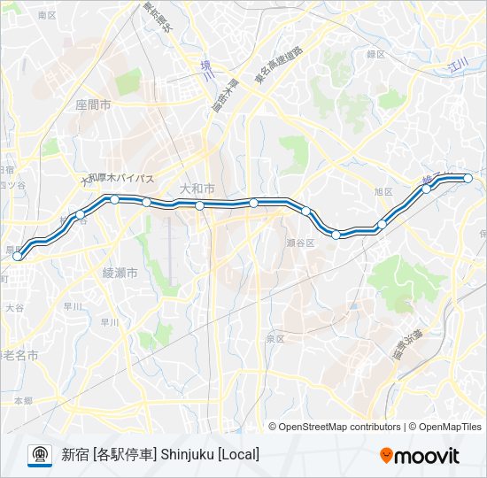 相鉄本線 SOTETSU MAIN LINE Metro Line Map