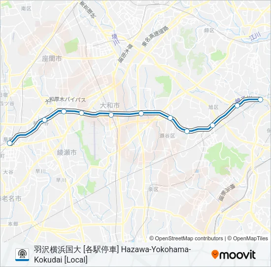 相鉄本線 SOTETSU MAIN LINE Metro Line Map