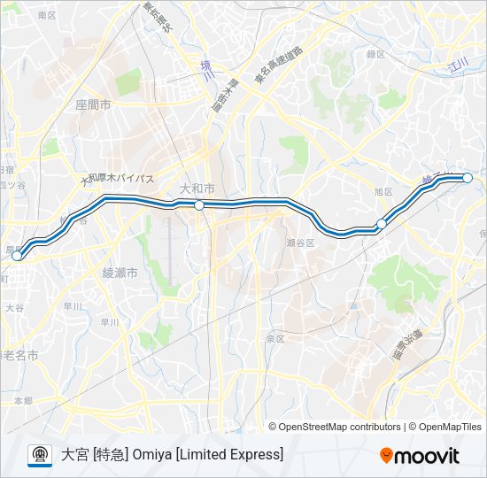 相鉄本線 SOTETSU MAIN LINE Metro Line Map