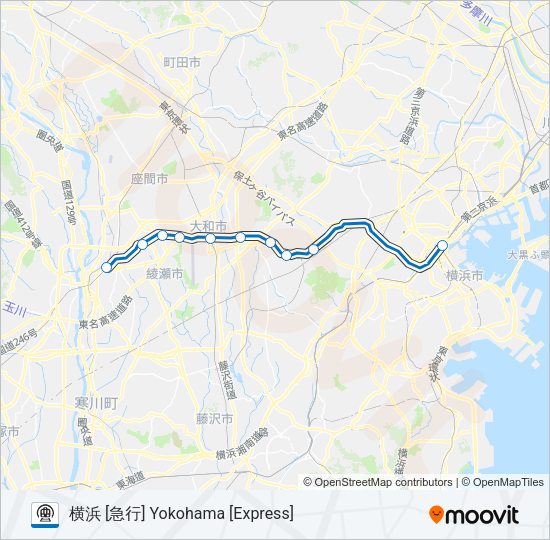 相鉄本線 SOTETSU MAIN LINE Metro Line Map