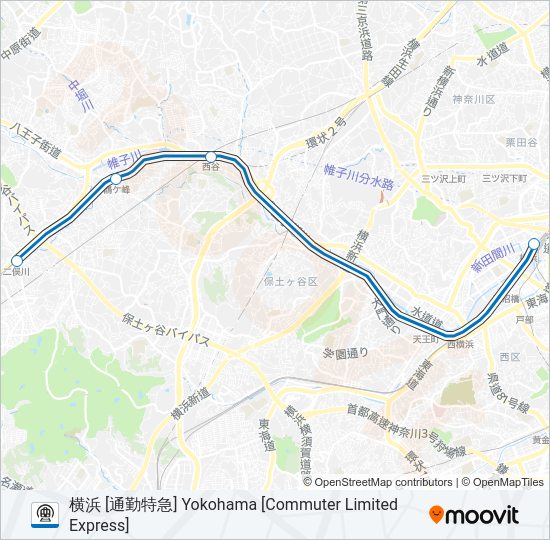 相鉄本線 SOTETSU MAIN LINE Metro Line Map