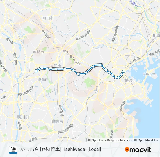 相鉄本線 SOTETSU MAIN LINE Metro Line Map