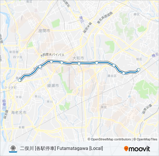 相鉄本線 SOTETSU MAIN LINE metro Line Map