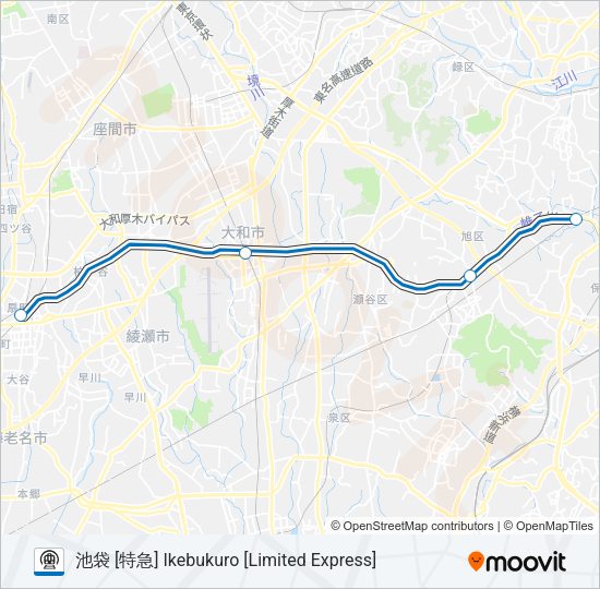 相鉄本線 SOTETSU MAIN LINE Metro Line Map