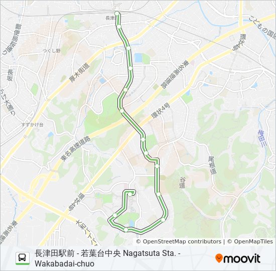 040系統ルート スケジュール 停車地 地図 若葉台中央 Wakabadai Chuo