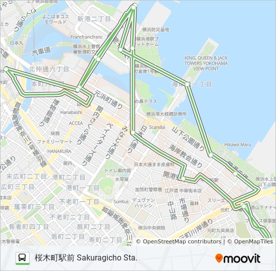 観光スポット周遊バスあかいくつ Route Schedules Stops Maps 桜木町駅前 Sakuragicho Sta Updated